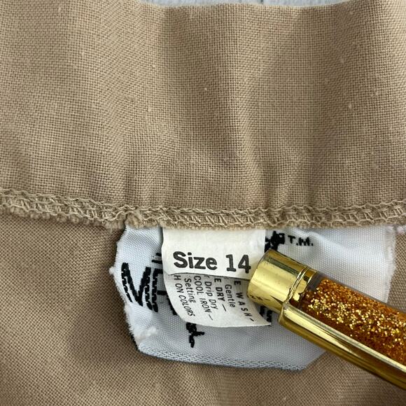 Mr Mort Tan Khaki A Line Basic Plain Modest Flowy Lightweight Vintage Skirt - Picture 5 of 8